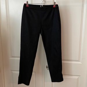 ST. JOHN black metallic dress pants w/ prism buttons at ankles